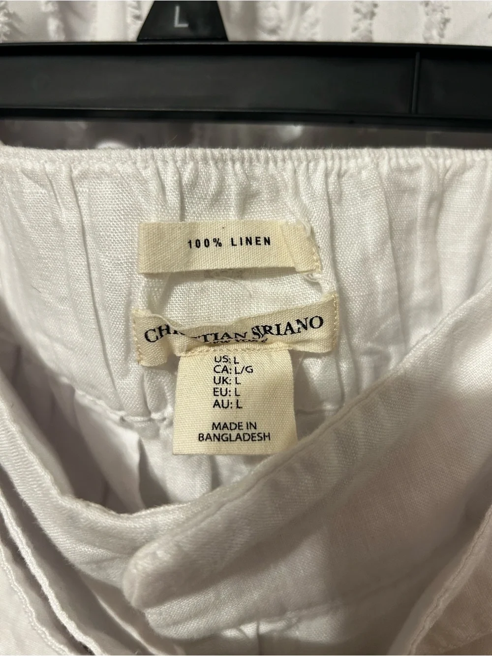 Christian Siriano White High-Waist Linen Belted Shorts